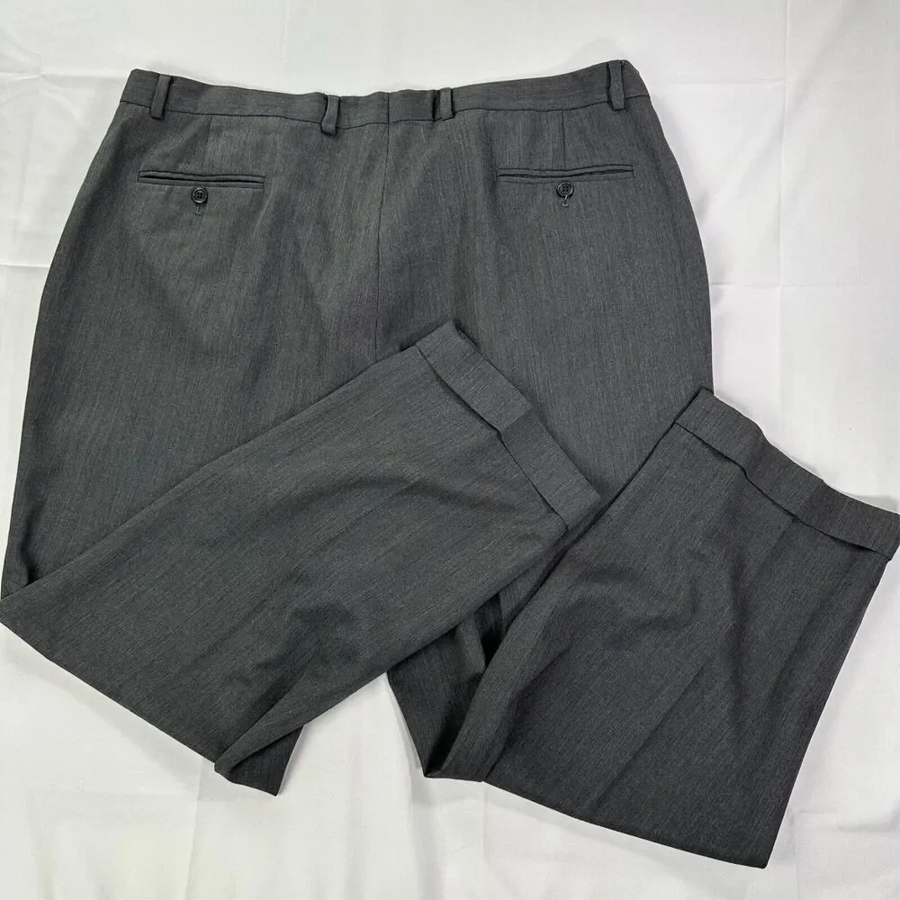 Joseph & Feiss Wool Blend Dress Pants 42x30 Gray Classic Fit‎ Pleated